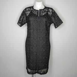 NWT C. Wonder black lace tunic dress 8